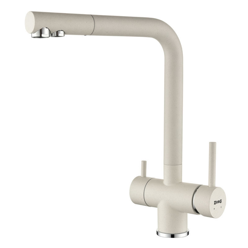 Смеситель для кухни ZorG ARGOS белый камень