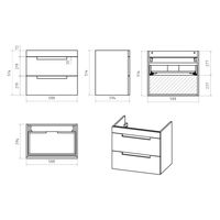 Тумба под раковину Brevita Ariana 60 подвесная с 2 ящ. / ARI-01060-0742Я белая эмаль — 6