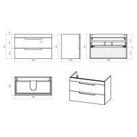 Тумба под раковину Brevita Ariana 80 подвесная с 2 ящ. / ARI-01080-03062Я капучино — 4