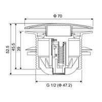 Донный клапан Excellent ARIN.3485.01WH для ванны click-clack белый матовый — 2