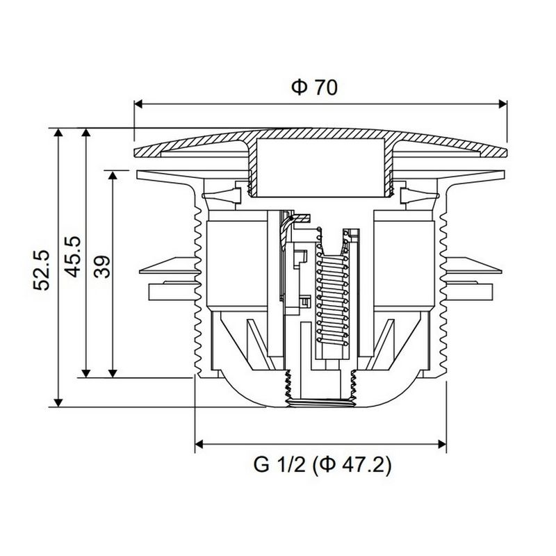Донный клапан Excellent ARIN.3485.01WH для ванны click-clack белый матовый