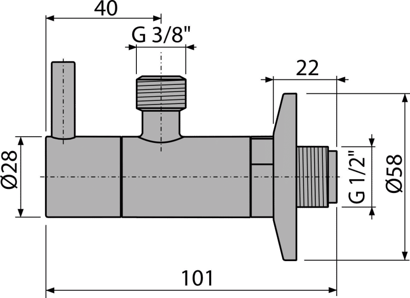 Угловой вентиль с фильтром 1/2"×3/8", круглый ARV001