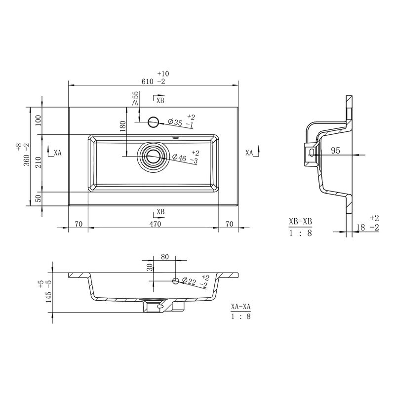 Раковина Brevita Avila 60 см B-AVI060-01 белый