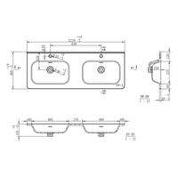 Раковина Brevita Onda 120 2 чаши B-OND120-02 белый — 3