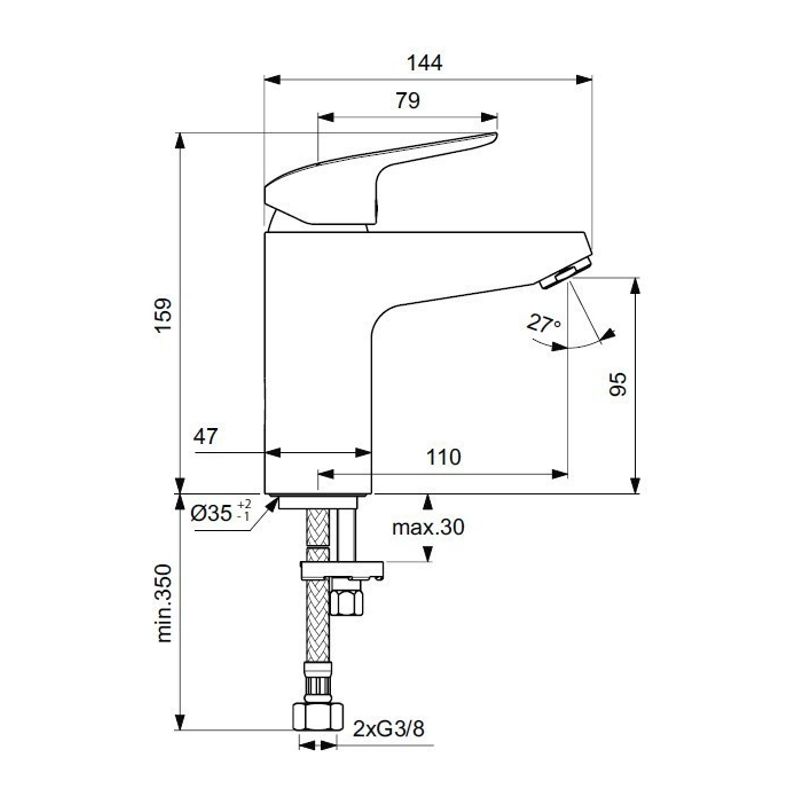 Смеситель для раковины Ideal Standard Ceraflex B1714AA хром