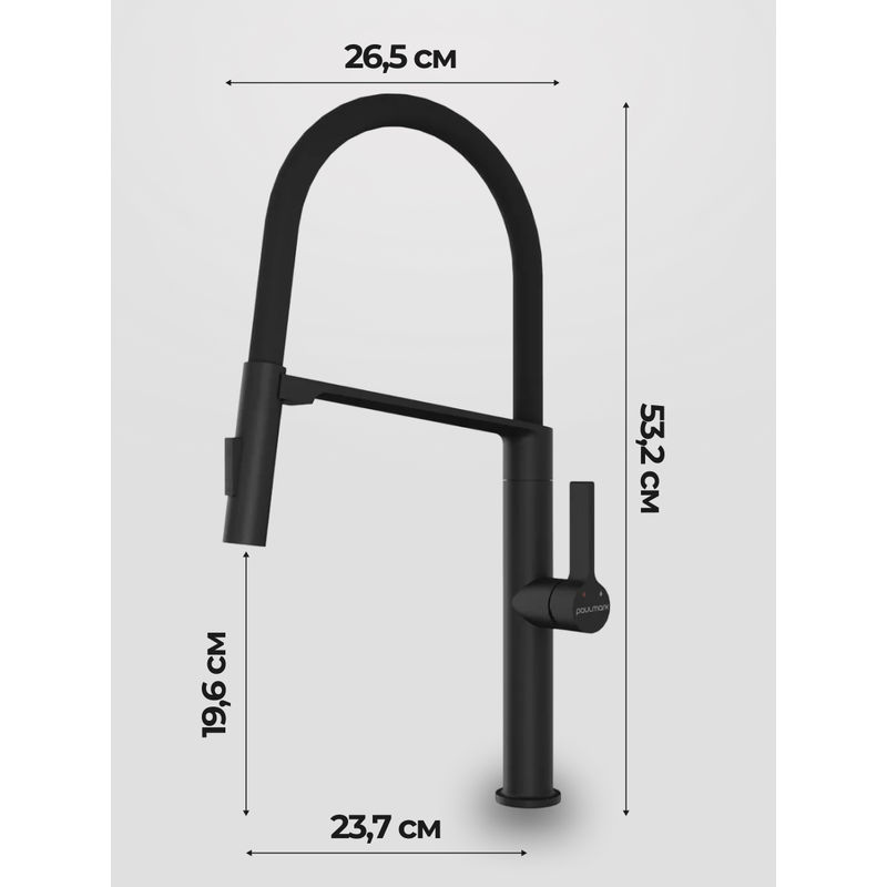 Смеситель для кухни Paulmark Barrel Ba214029-AN антрацит