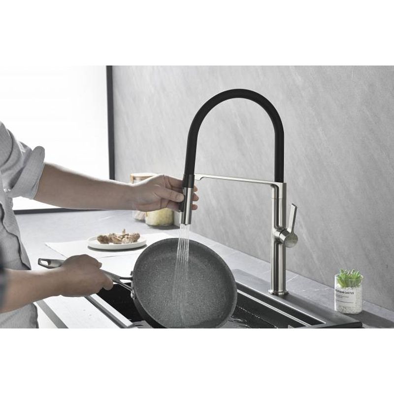 Смеситель для кухни Paulmark Barrel Ba214029-BS брашированная сталь