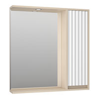 Шкаф с зеркалом для ванной Brevita Balaton 80 / BAL-04080-03-01П правый белая/бежевая матовая эмаль — 1