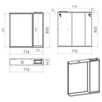 Шкаф с зеркалом для ванной Brevita Balaton 80 / BAL-04080-03-01П правый белая/бежевая матовая эмаль — 6