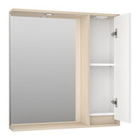 Шкаф с зеркалом для ванной Brevita Balaton 80 / BAL-04080-03-01П правый белая/бежевая матовая эмаль — 4