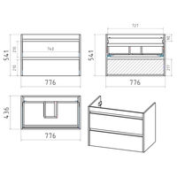 Тумба под раковину Brevita Balaton 80 подвесная с 2 ящ. / BAL-06080-01-01П2Я белый — 6