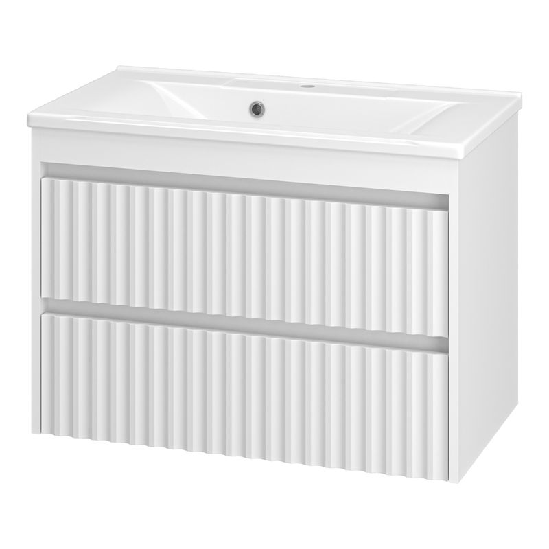 Тумба под раковину Brevita Balaton 80 подвесная с 2 ящ. / BAL-06080-01-01П2Я белый