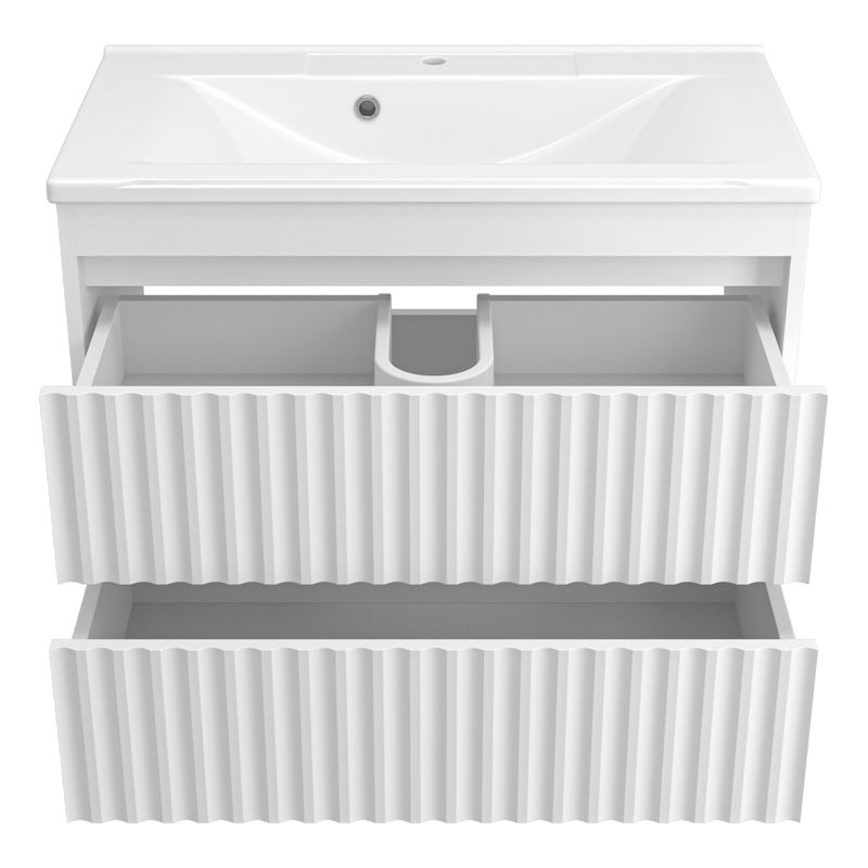 Тумба под раковину Brevita Balaton 80 подвесная с 2 ящ. / BAL-06080-01-01П2Я белый