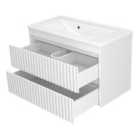 Тумба под раковину Brevita Balaton 90 подвесная с 2 ящ. / BAL-06090-01-01П2Я белый — 4