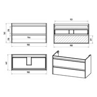 Тумба под раковину Brevita Balaton 100 подвесная с 2 ящ. / BAL-06100-01-01П2Я белый — 6