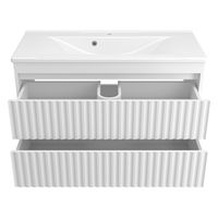 Тумба под раковину Brevita Balaton 100 подвесная с 2 ящ. / BAL-06100-01-01П2Я белый — 3