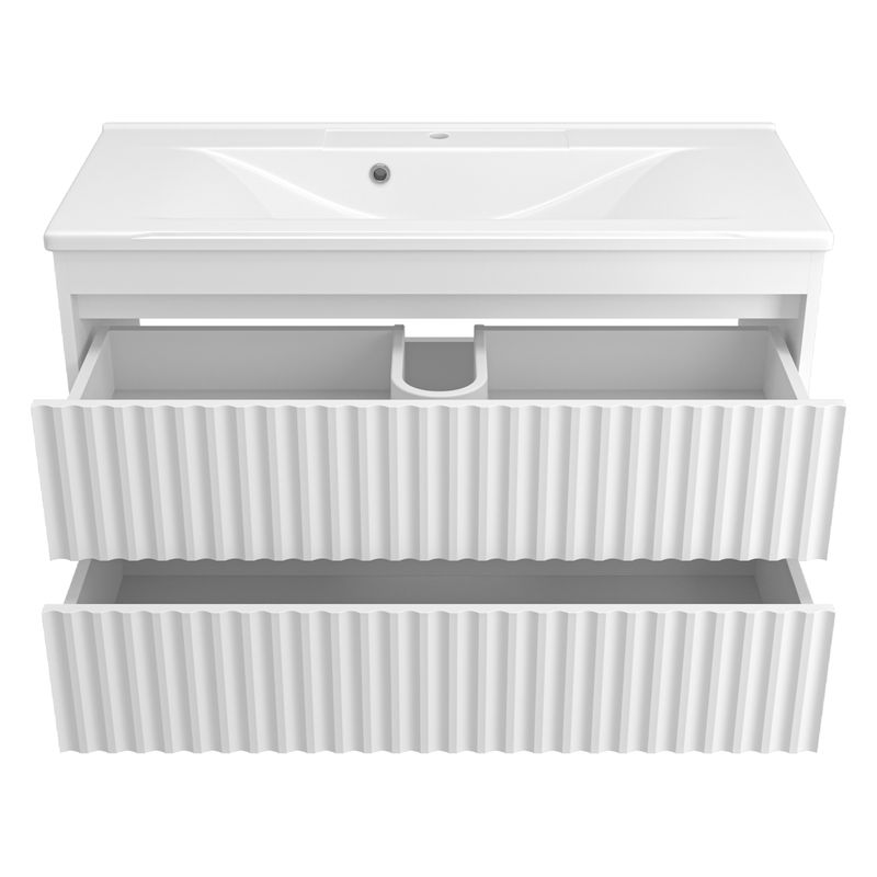 Тумба под раковину Brevita Balaton 100 подвесная с 2 ящ. / BAL-06100-01-01П2Я белый