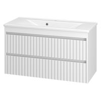 Тумба под раковину Brevita Balaton 100 подвесная с 2 ящ. / BAL-06100-01-01П2Я белый — 1