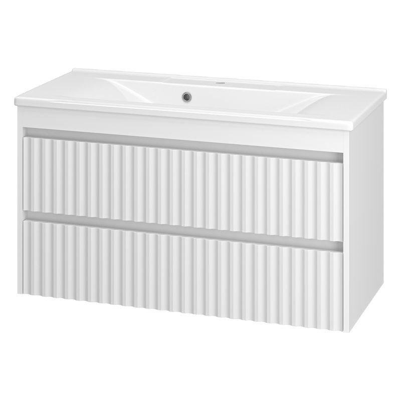 Тумба под раковину Brevita Balaton 100 подвесная с 2 ящ. / BAL-06100-01-01П2Я белый