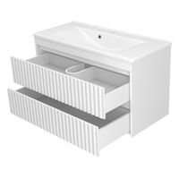 Тумба под раковину Brevita Balaton 100 подвесная с 2 ящ. / BAL-06100-01-01П2Я белый — 4