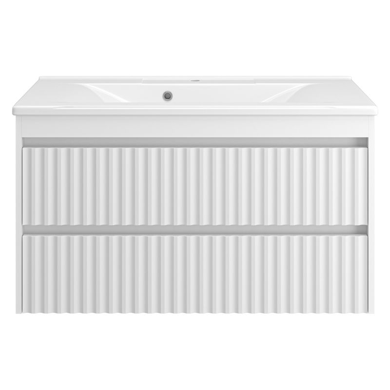 Тумба под раковину Brevita Balaton 100 подвесная с 2 ящ. / BAL-06100-01-01П2Я белый