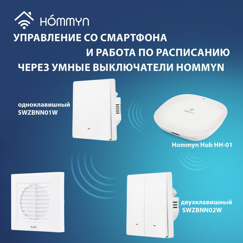 Вентилятор вытяжной Ballu BAF-EX 120 G с грав. жалюзи