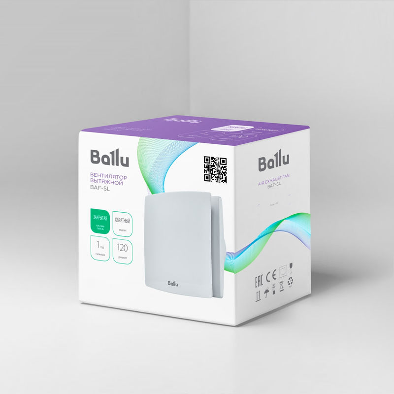 Вентилятор вытяжной Ballu BAF-SL 120 V с обратным клапаном