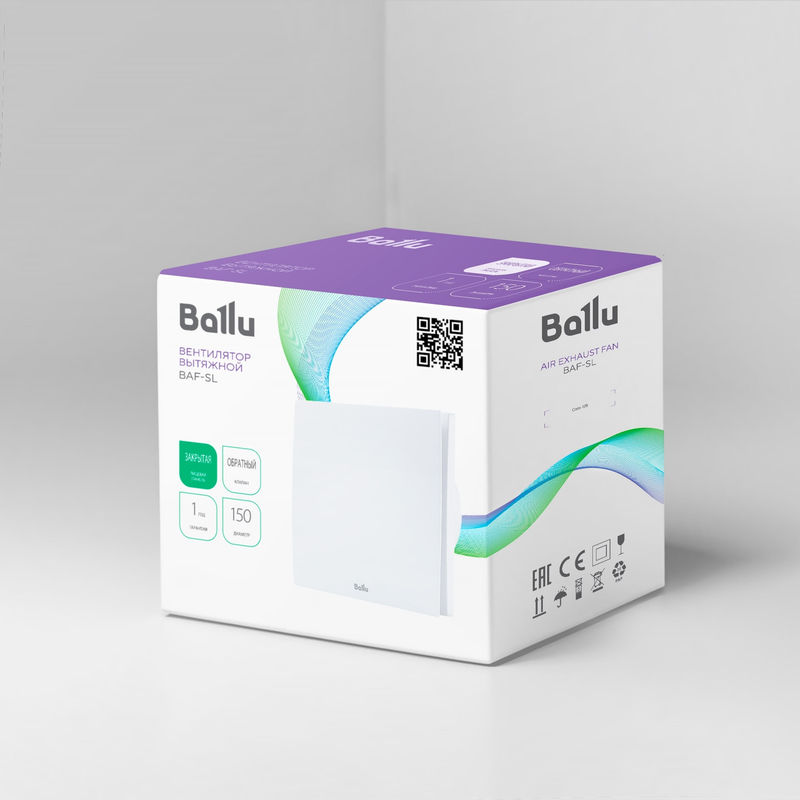 Вентилятор вытяжной Ballu BAF-SL 150 V с обратным клапаном