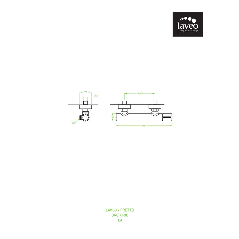 Смеситель для душа Laveo Pretto BAO_740D черный