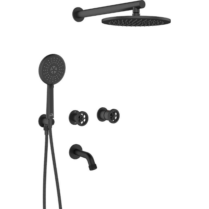 Душевая система скрытого монтажа Laveo Muro BAU_711P с изливом черный