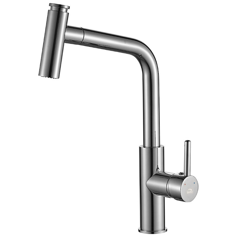 Смеситель для кухонной мойки Laveo Toro BAX_069D с выдвижным изливом хром