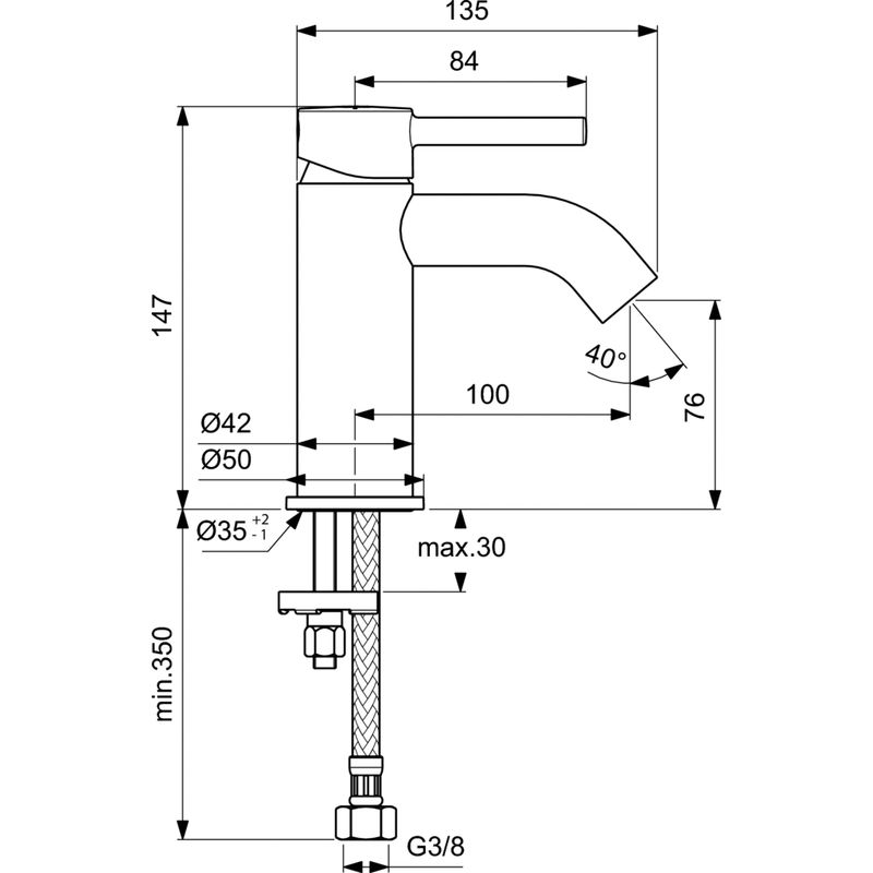 Смеситель для раковины Ideal Standard Ceraline BC268AA хром