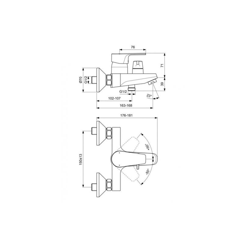 Смеситель для ванны Ideal Standard Cerafine Model D BC494AA (хром)