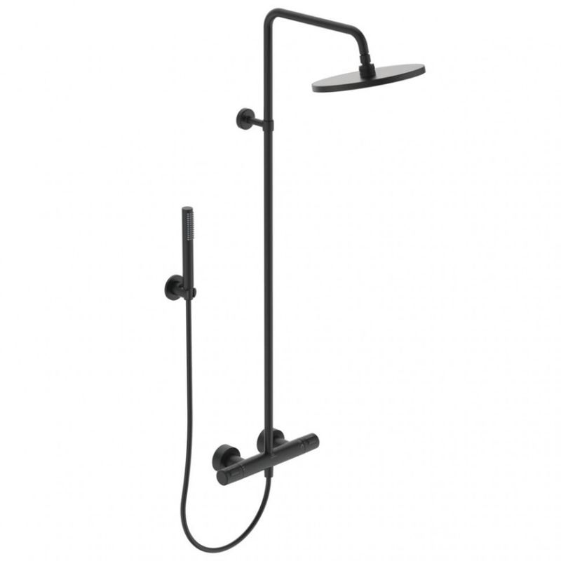 Душевая система Ideal Standard Ceratherm T25 черный матовый с термостатом