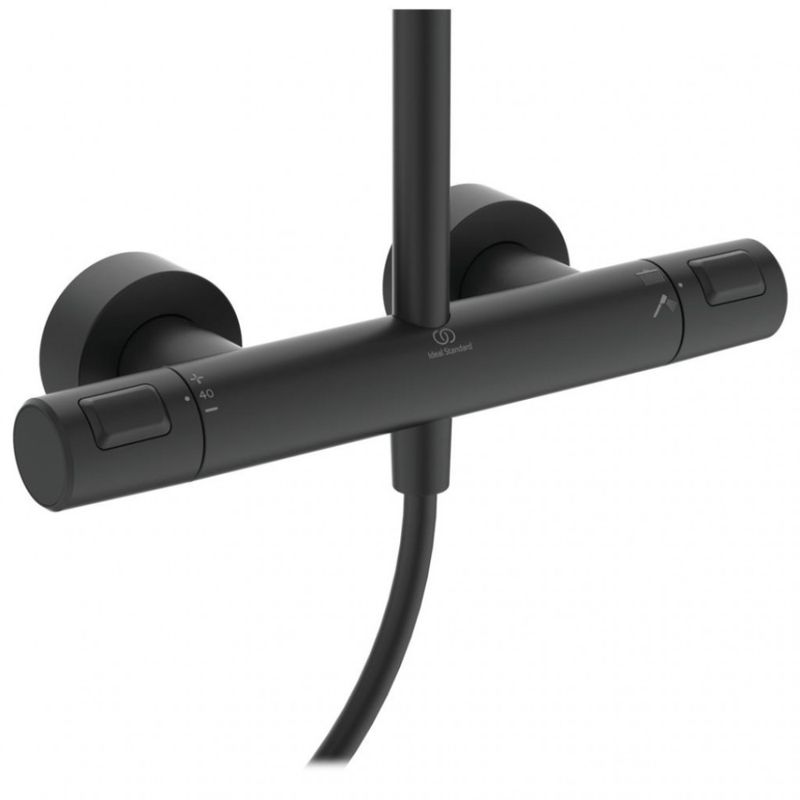 Душевая система Ideal Standard Ceratherm T25 черный матовый с термостатом