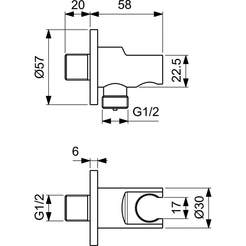 Шланговое подключение Ideal Standard IdealRain BC807XG с держателем лейки (черный матовый)