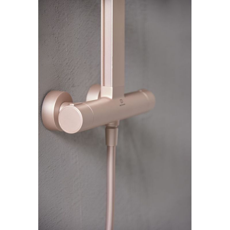 Душевая система Ideal Standard Alu+ розовое золото с термостатом