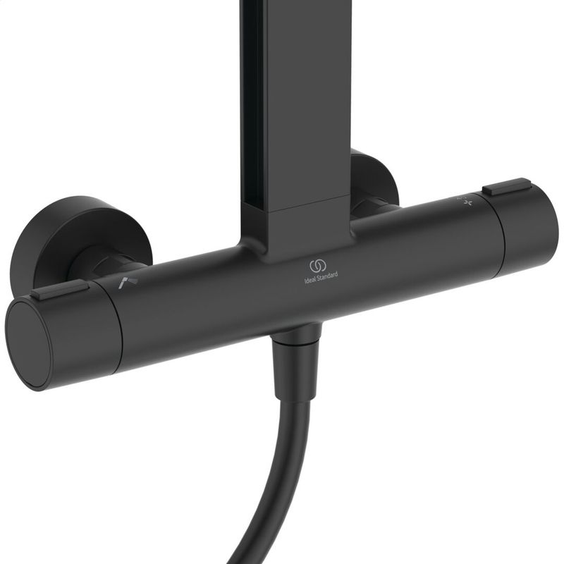 Душевая система Ideal Standard Alu+ черный матовый с термостатом