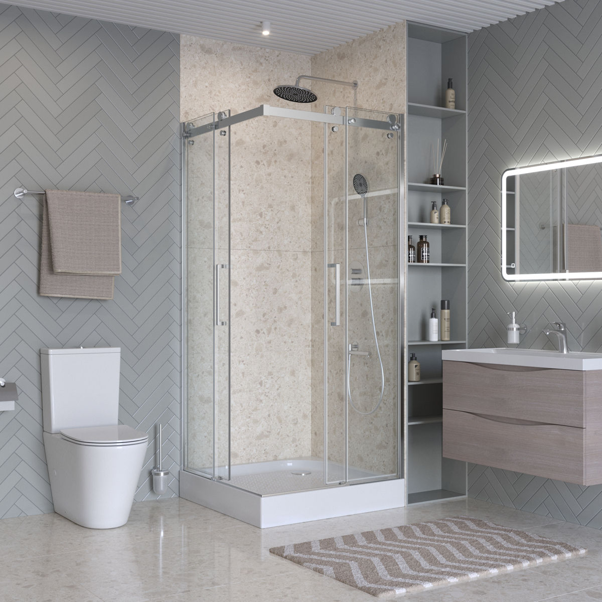 Душевой уголок BelBagno MARINO-2-A-2-90-C-CR