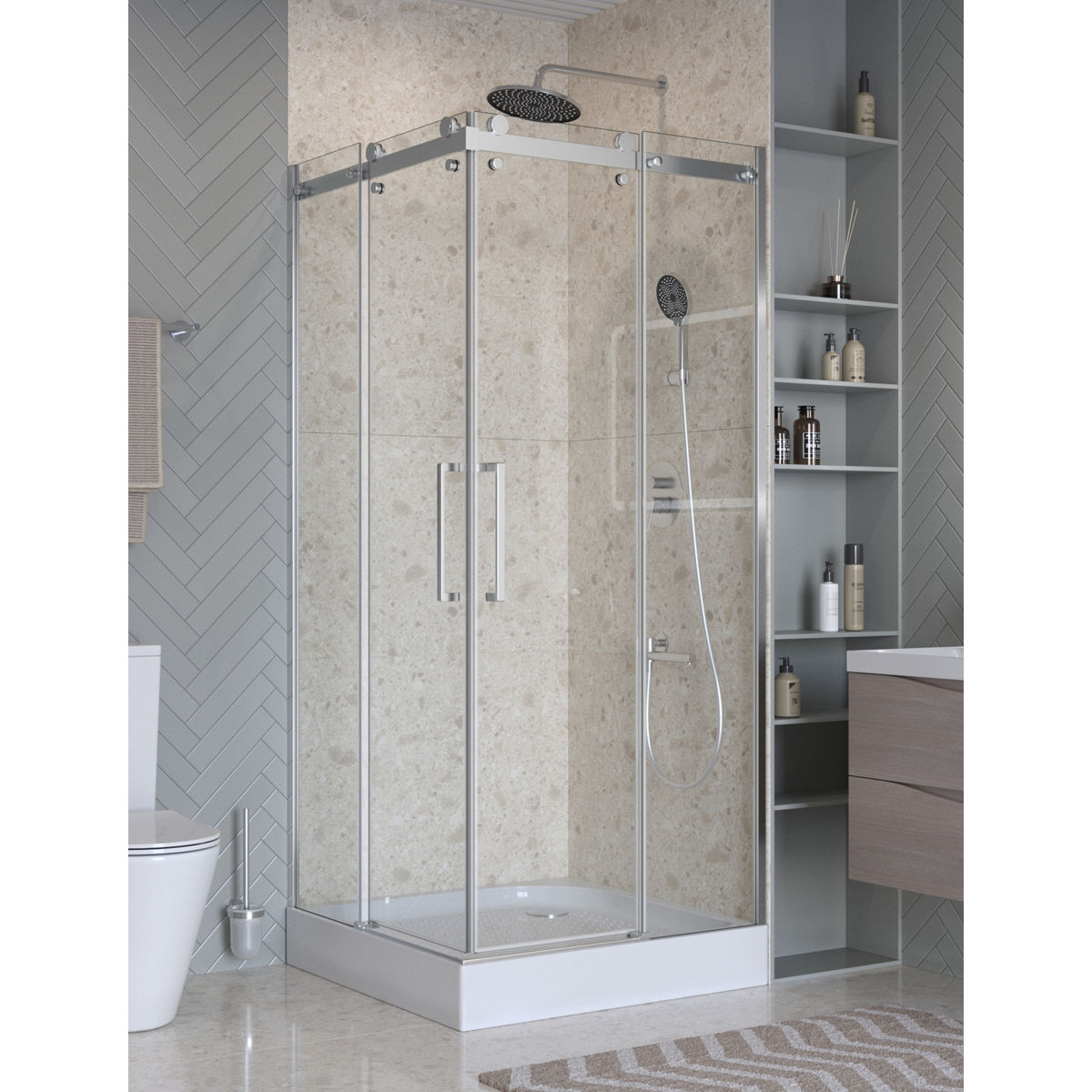Душевой уголок BelBagno MARINO-2-A-2-90-C-CR