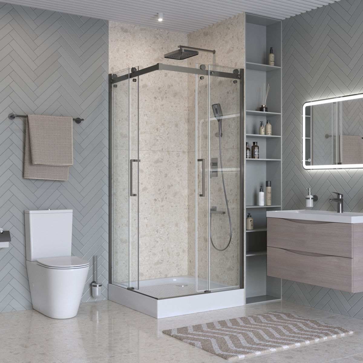Душевой уголок BelBagno MARINO-2-A-2-90-C-GM