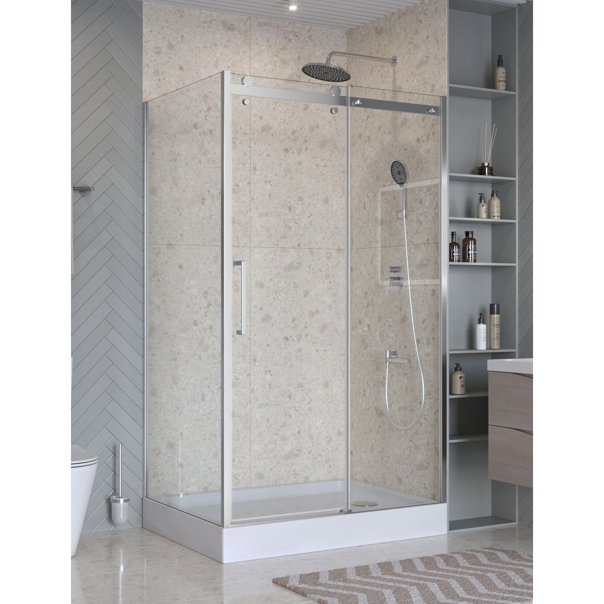 Душевой уголок BelBagno MARINO-2-AH-1-130/100-C-Cr