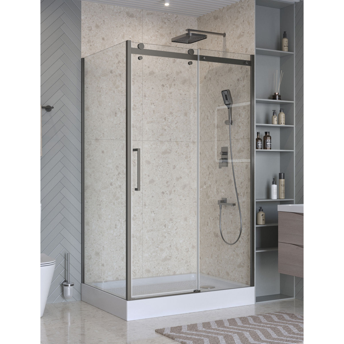 Душевой уголок BelBagno MARINO-2-AH-1-130/100-C-GM