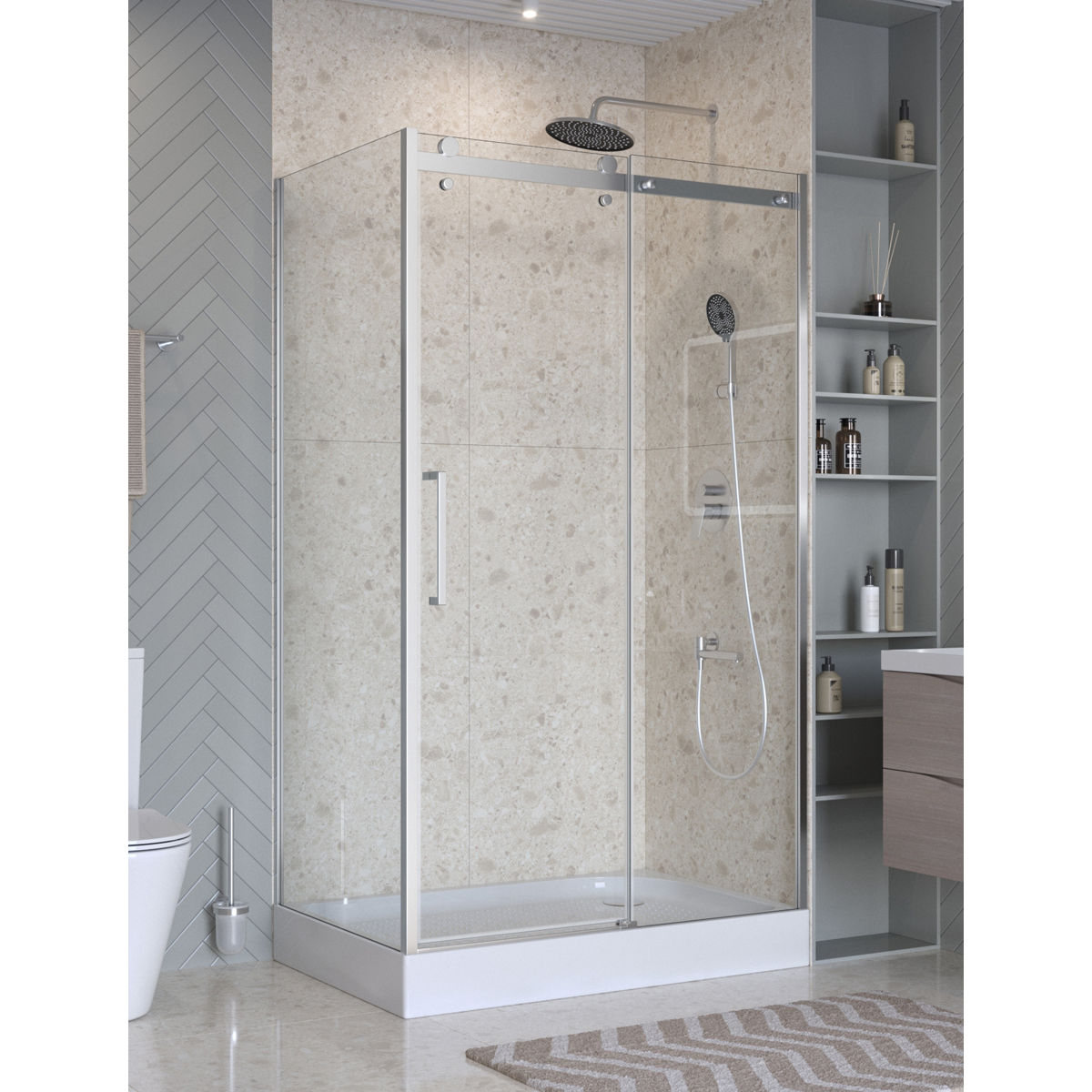 Душевой уголок BelBagno MARINO-2-AH-1-130/80-C-Cr