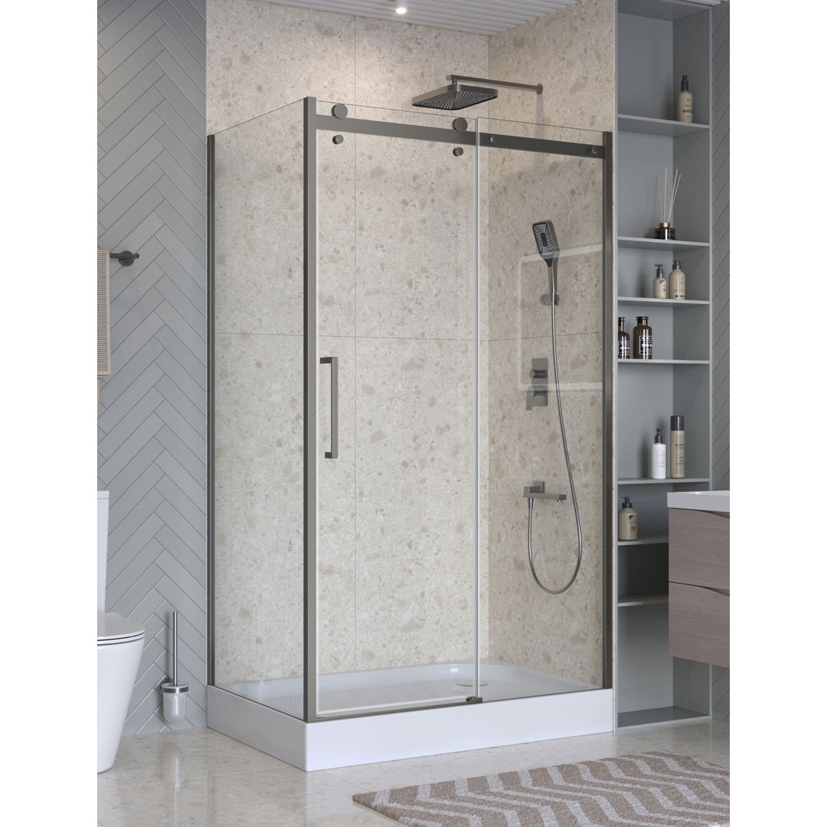 Душевой уголок BelBagno MARINO-2-AH-1-130/80-C-GM