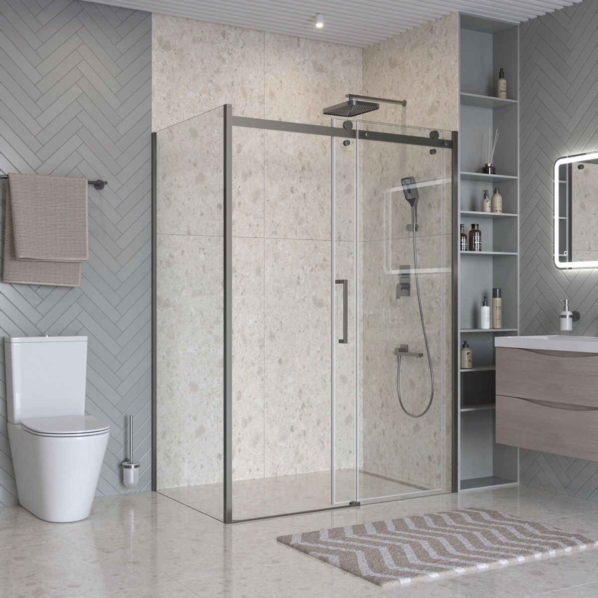 Душевой уголок BelBagno MARINO-2-AH-1-150/90-C-GM