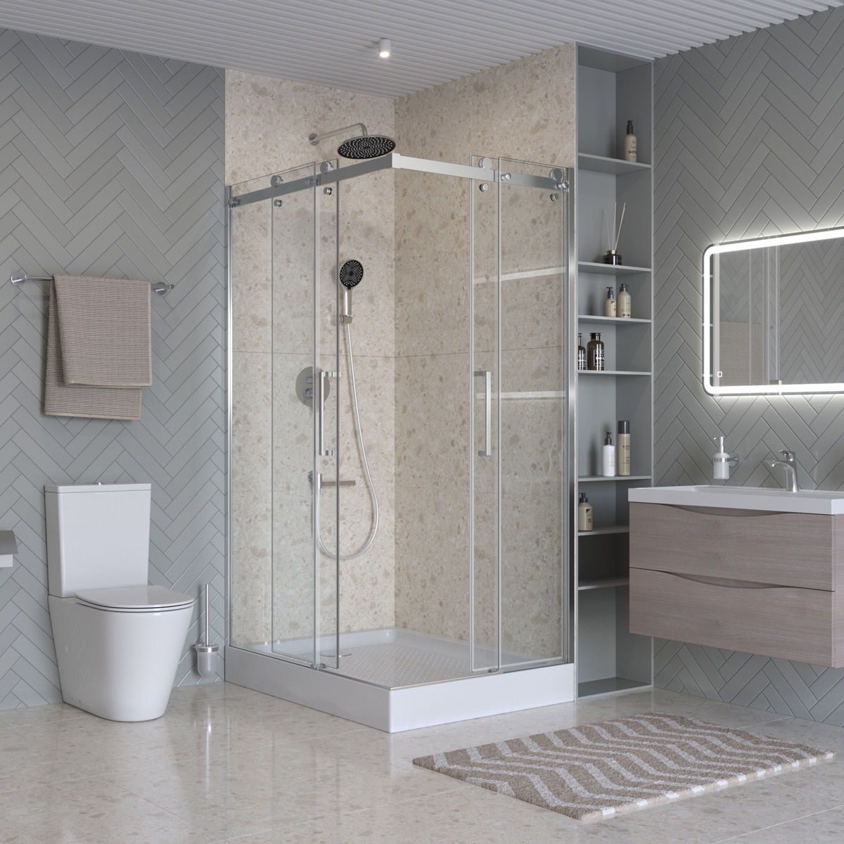 Душевой уголок BelBagno MARINO-2-AH-2-120/90-C-CR
