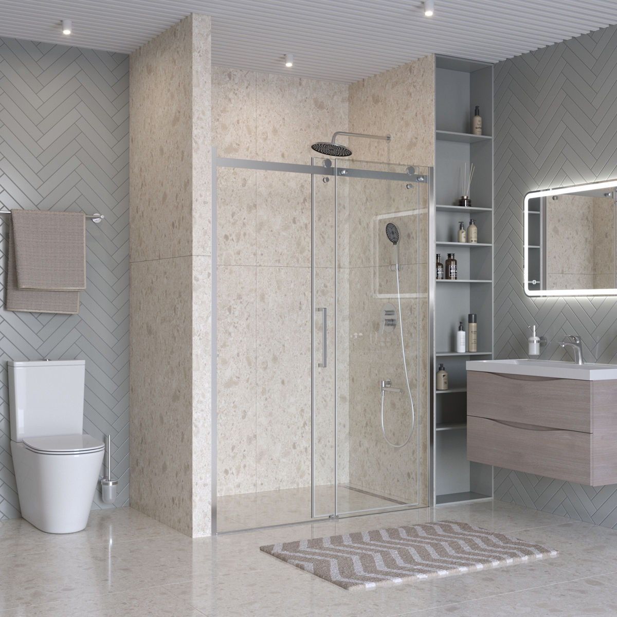 Душевая дверь BelBagno MARINO-2-BF-1-140-C-CR