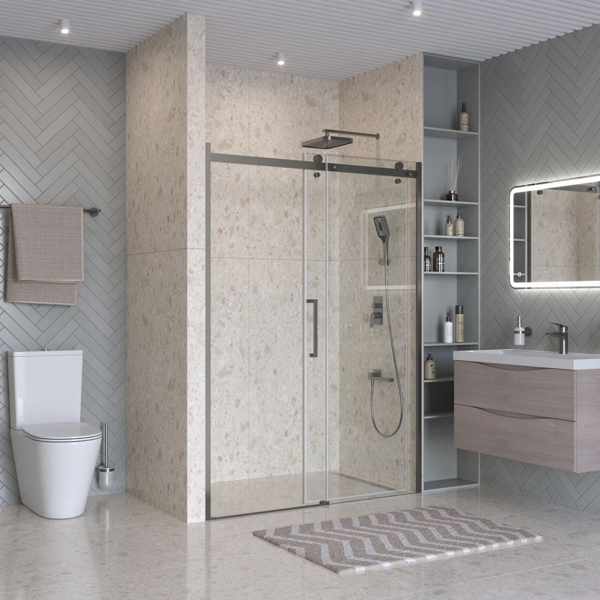 Душевая дверь BelBagno MARINO-2-BF-1-150-C-GM