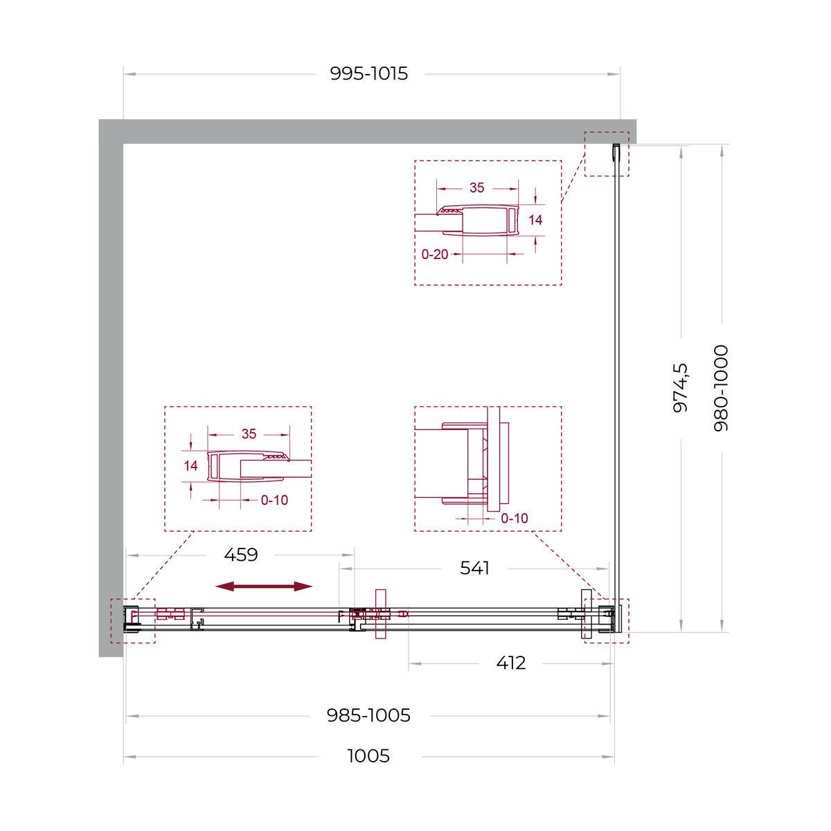 Душевой уголок BelBagno SOFT_CLOSE-1-A-1-100-C-Cr
